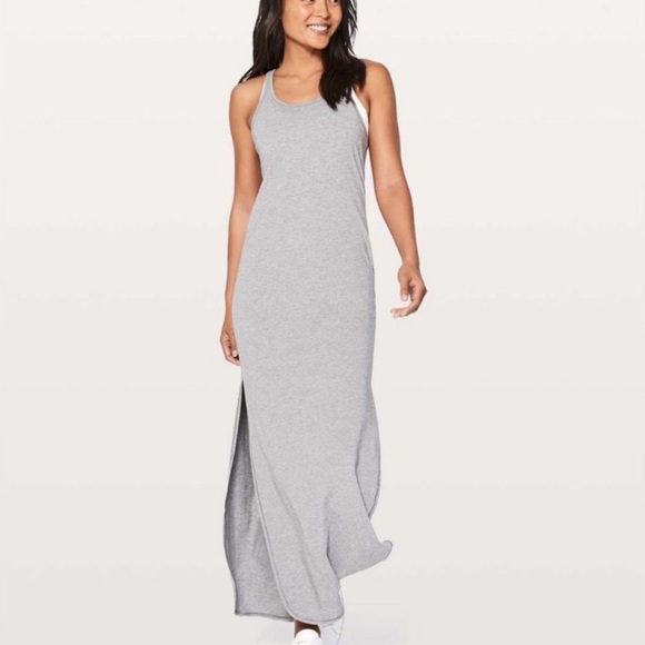 Lululemon pre-owned Refresh Maxi Dress size 6 Medium Grey excellent condition - Picture 1 of 7